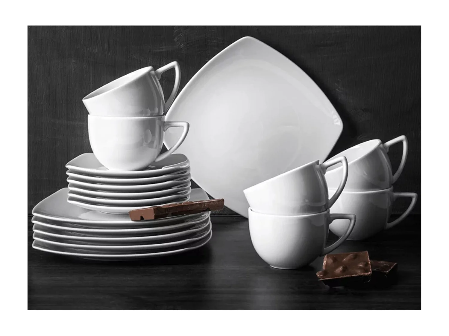 Tafelservice Kaffeeservice 12Pers 60-tlg - weiß - CARLINA