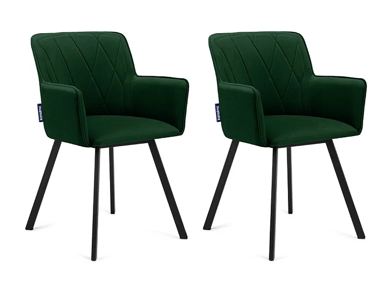 Esszimmerstuhl (2-tlg) - Dunkelgrün - PYRUS