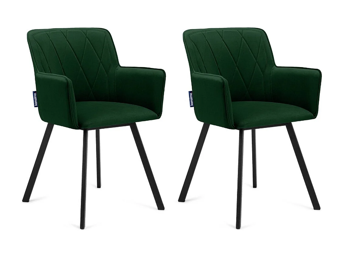 Esszimmerstuhl (2-tlg) - Dunkelgrün - PYRUS
