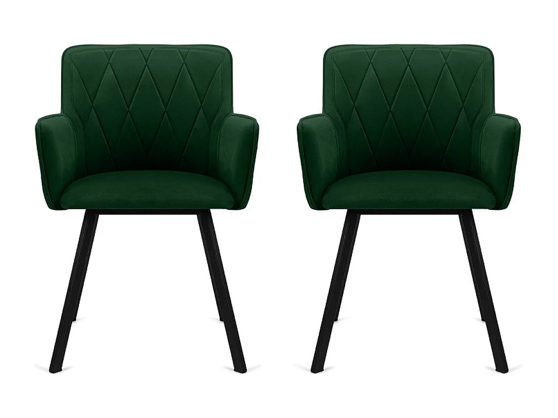 Esszimmerstuhl (2-tlg) - Dunkelgrün - PYRUS