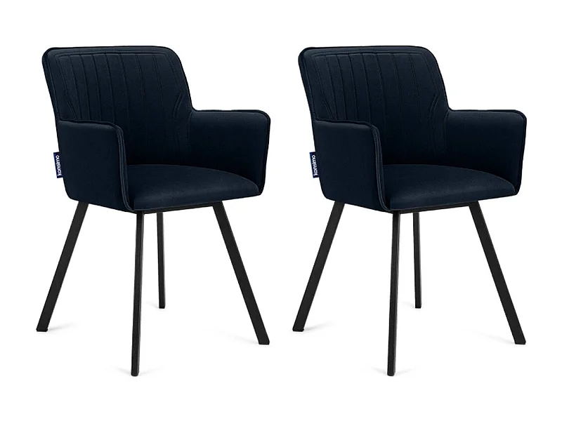 Esszimmerstuhl (2-tlg) - Marineblau/Schwarz - PYRUS
