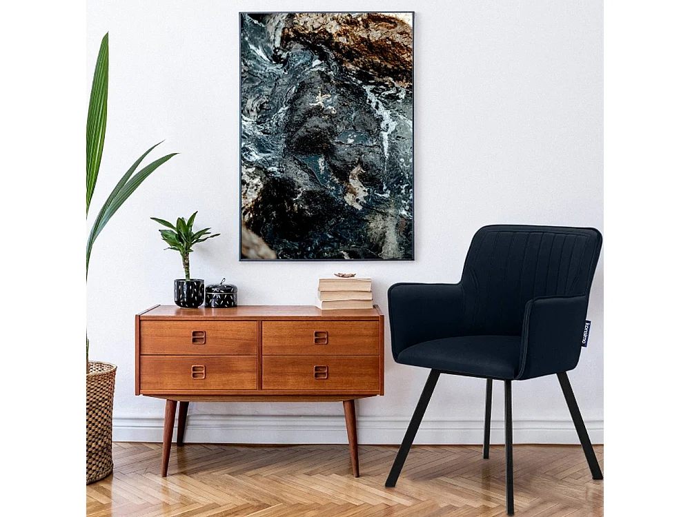 Esszimmerstuhl (2-tlg) - Marineblau/Schwarz - PYRUS