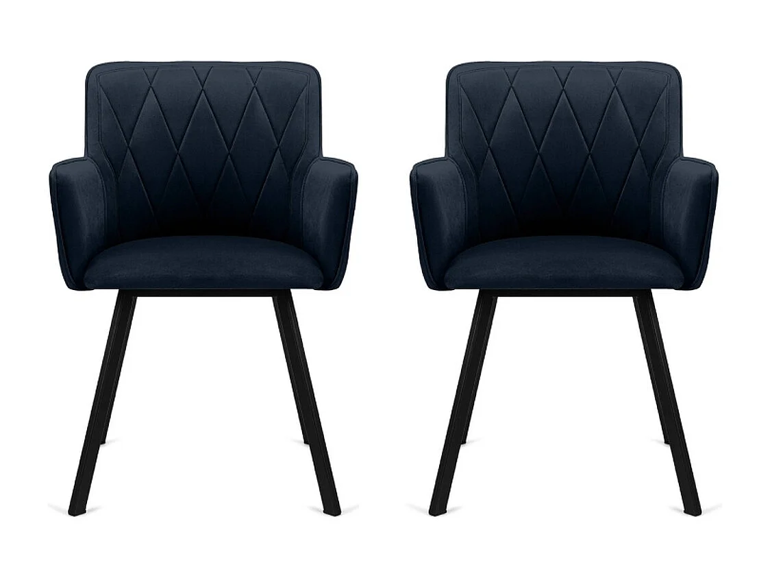 Esszimmerstuhl (2-tlg) - Marineblau - PYRUS
