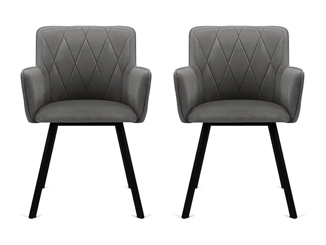 Esszimmerstuhl (2-tlg) - Grau - PYRUS