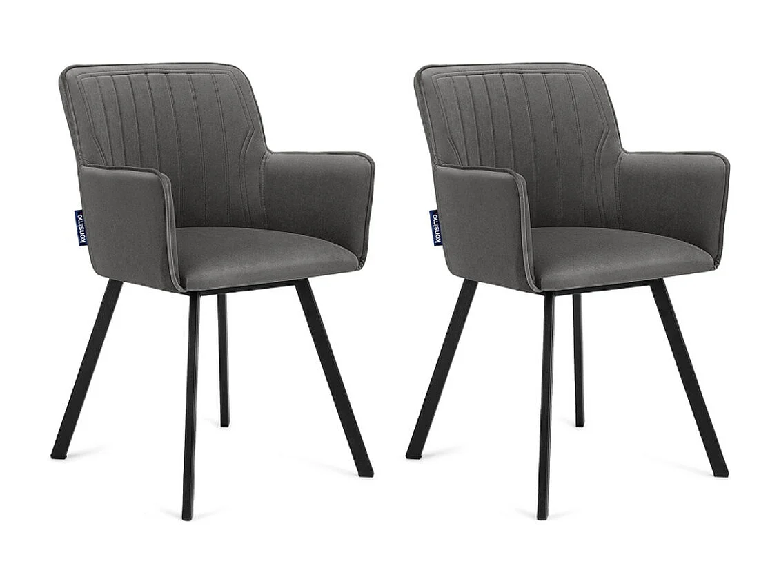 Esszimmerstuhl (2-tlg) - Grau/Schwarz - PYRUS