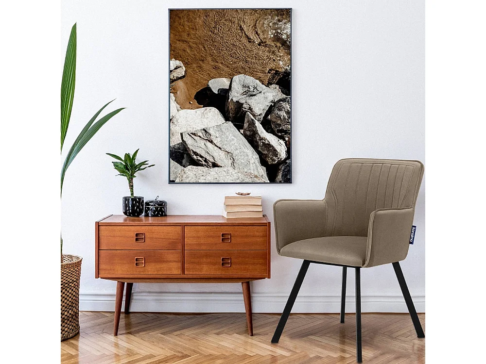 Esszimmerstuhl (2-tlg) - Beige/Schwarz - PYRUS