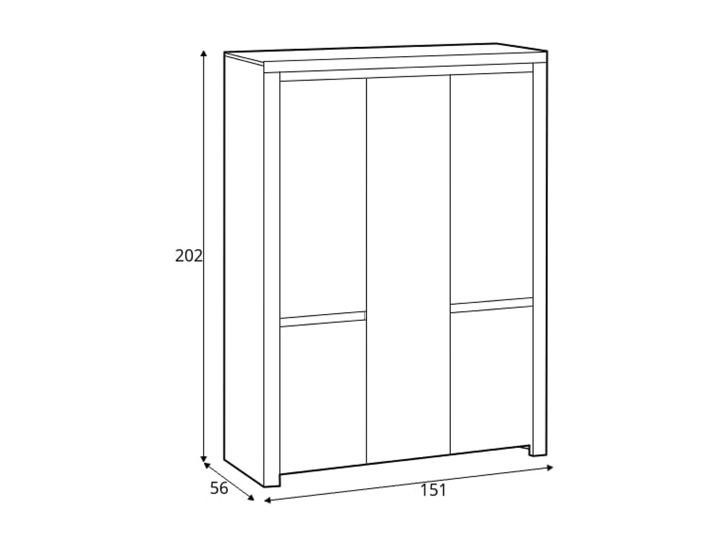 Kleiderschrank - Glas Weiß/Eiche Wotan Dekor - DAMINO