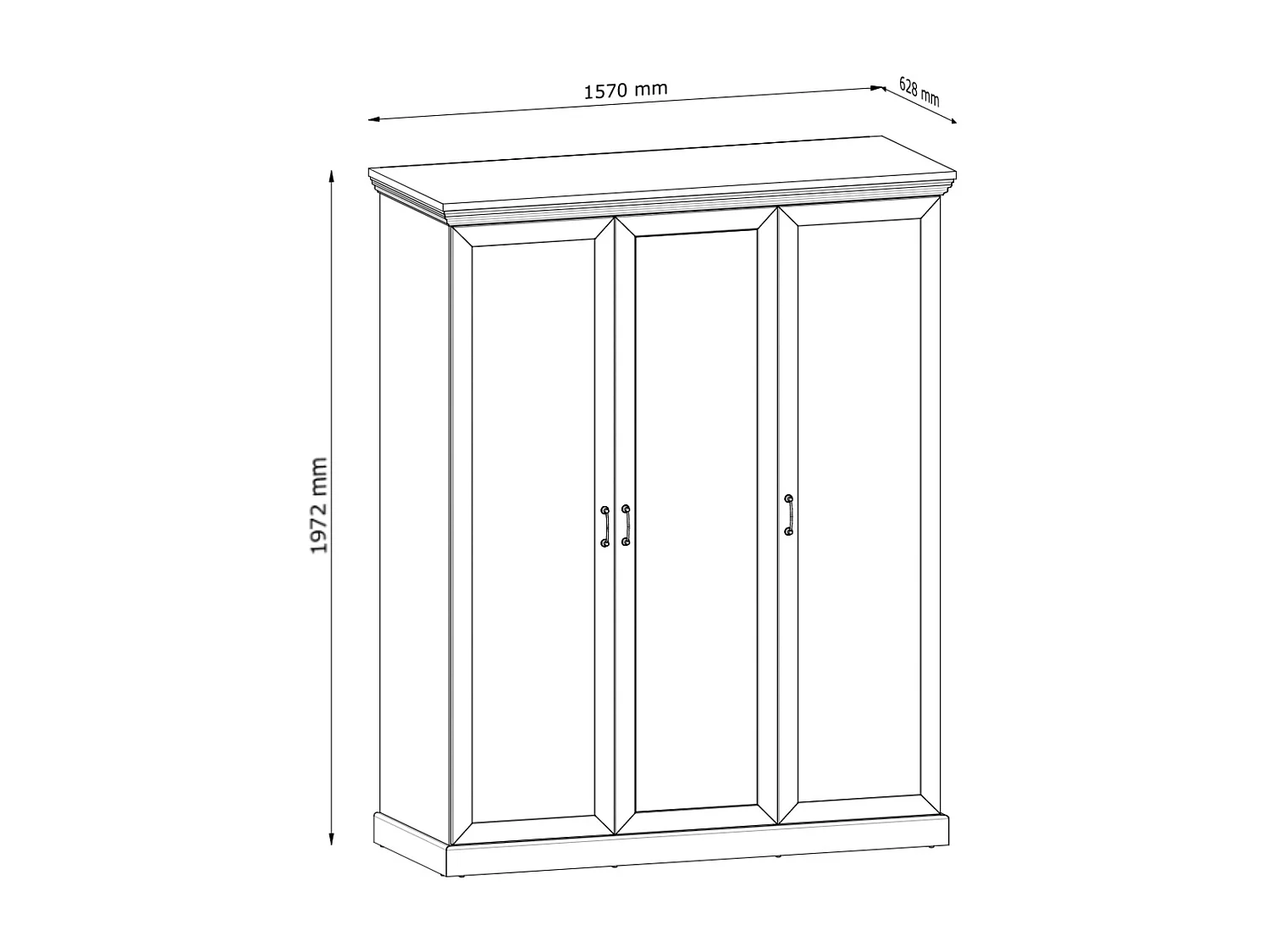Kleiderschrank - Cremeweiß - ARVEN