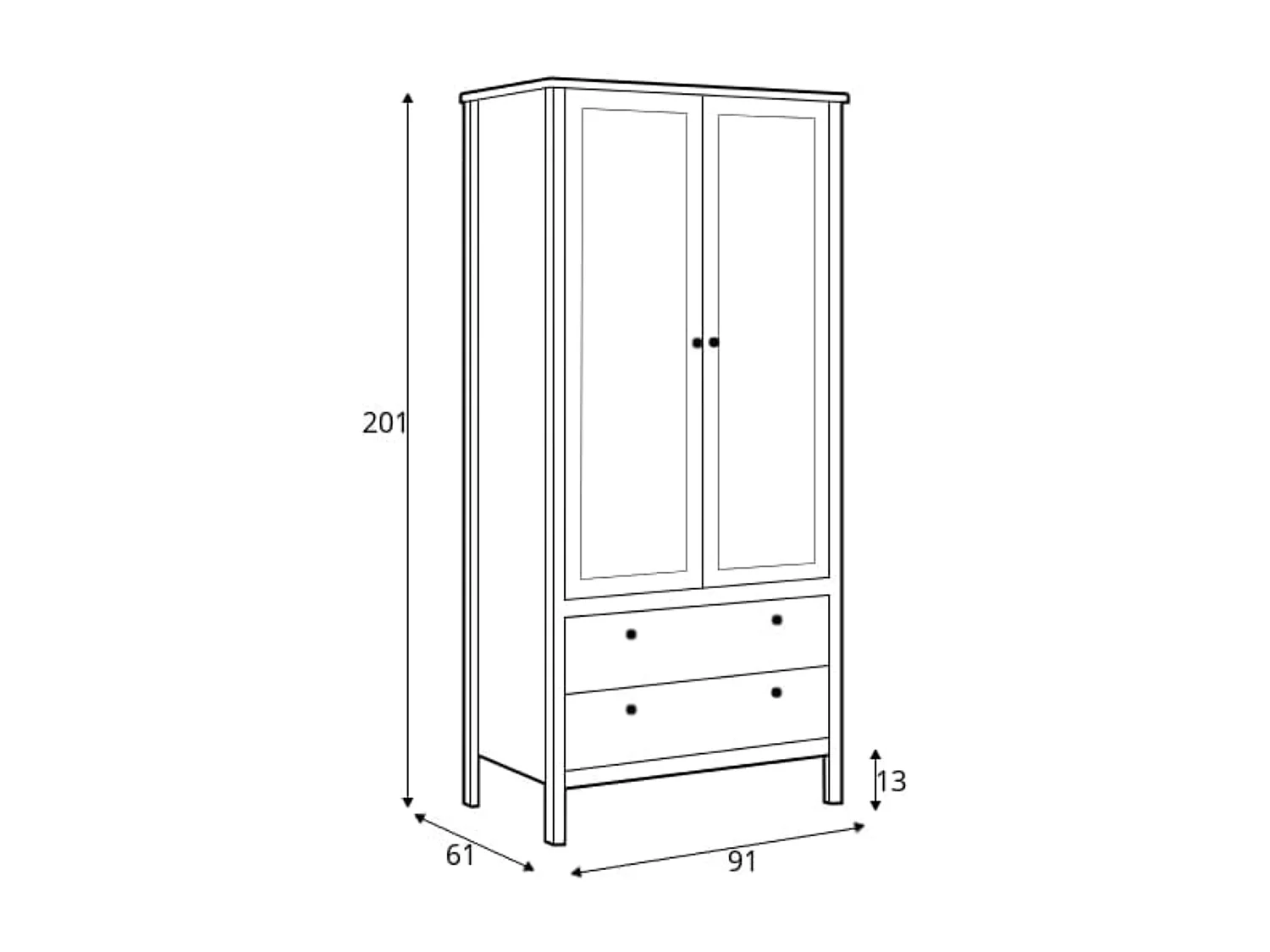 Kleiderschrank - Weiß - FARGE