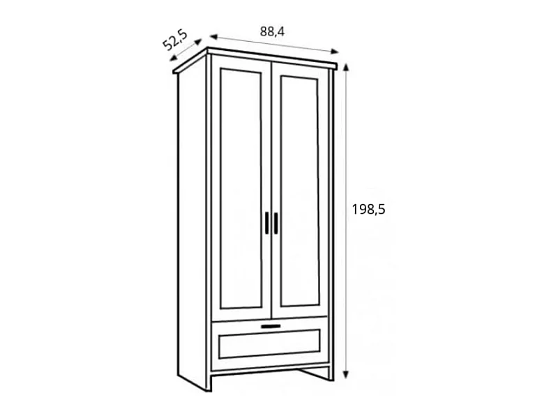 Kleiderschrank - Weiß - MARIME
