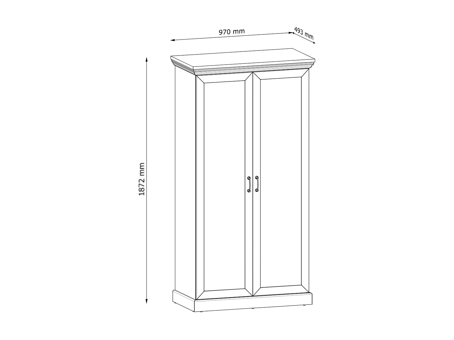 Kleiderschrank - Cremeweiß - ARVEN