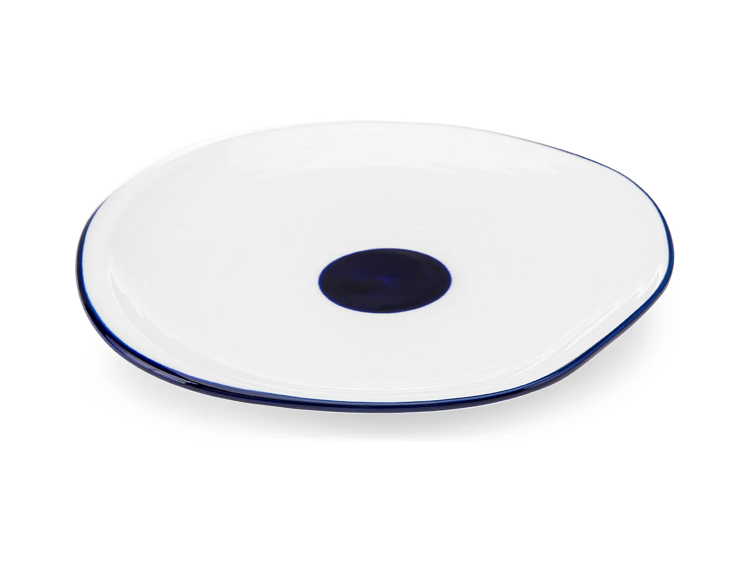 Essteller (6er-Set) - weiß/marineblau - KROG