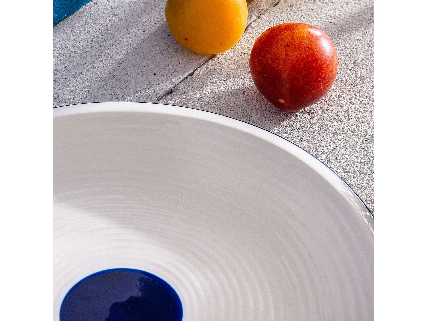 Essteller (6er-Set) - weiß/marineblau - KROG