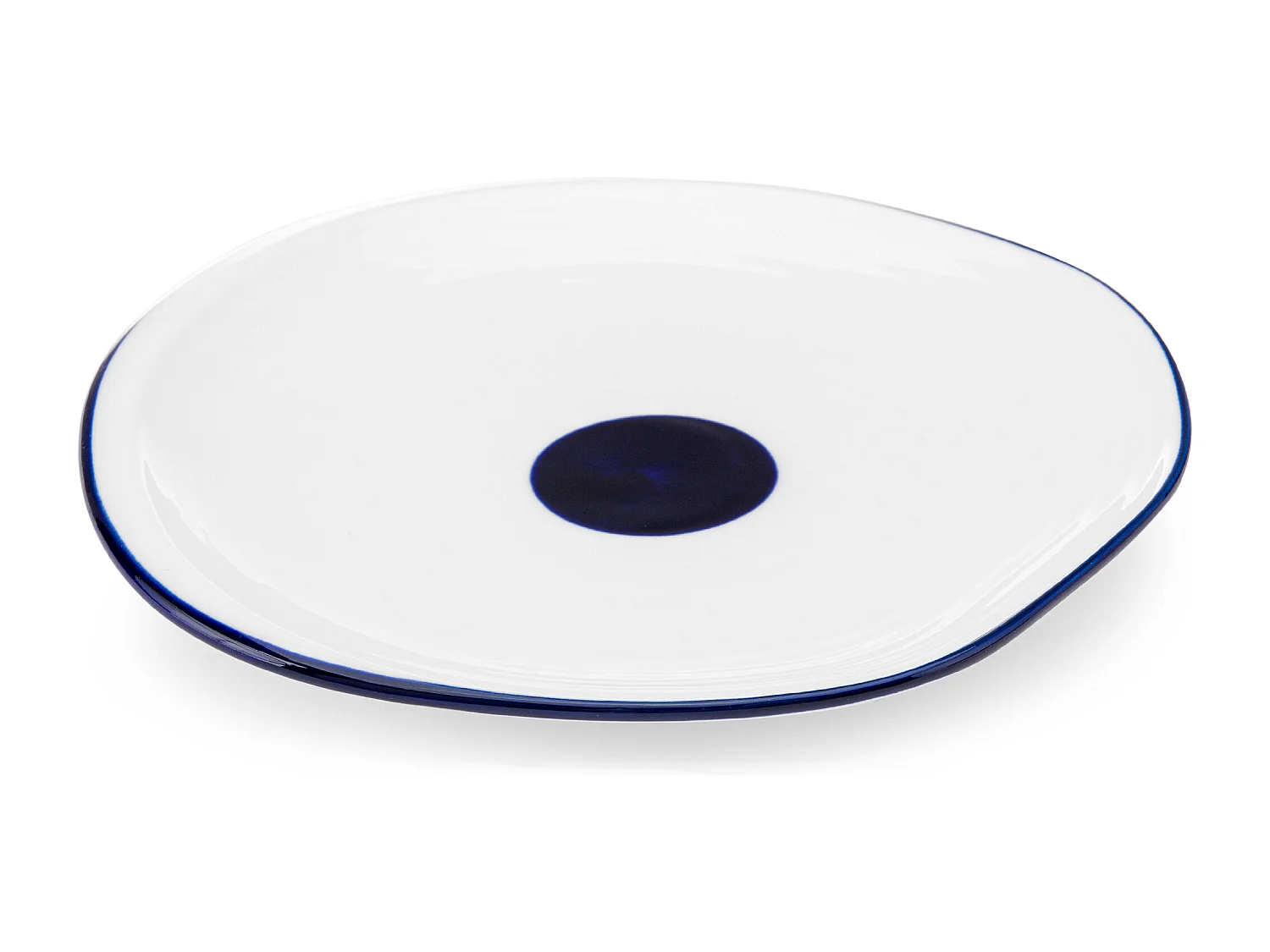 Essteller (6er-Set) - weiß/marineblau - KROG