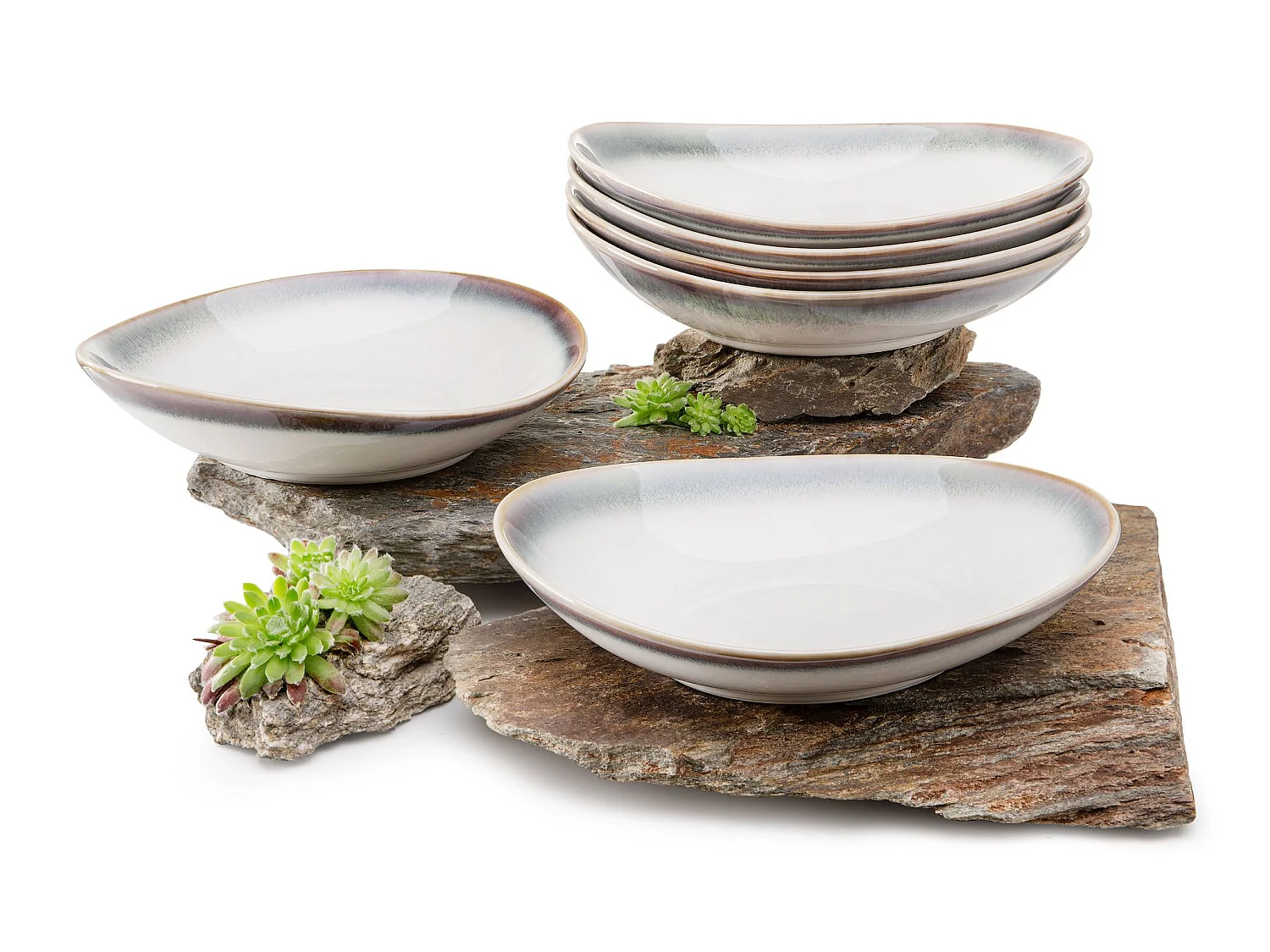 Teller-Set Suppenteller 6-tlg - mehrfarbig - FREJA