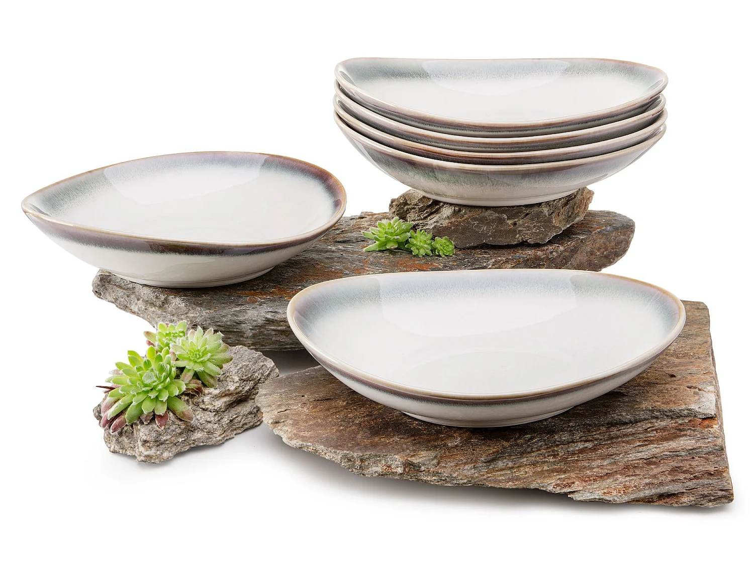 Teller-Set Suppenteller 6-tlg - mehrfarbig - FREJA