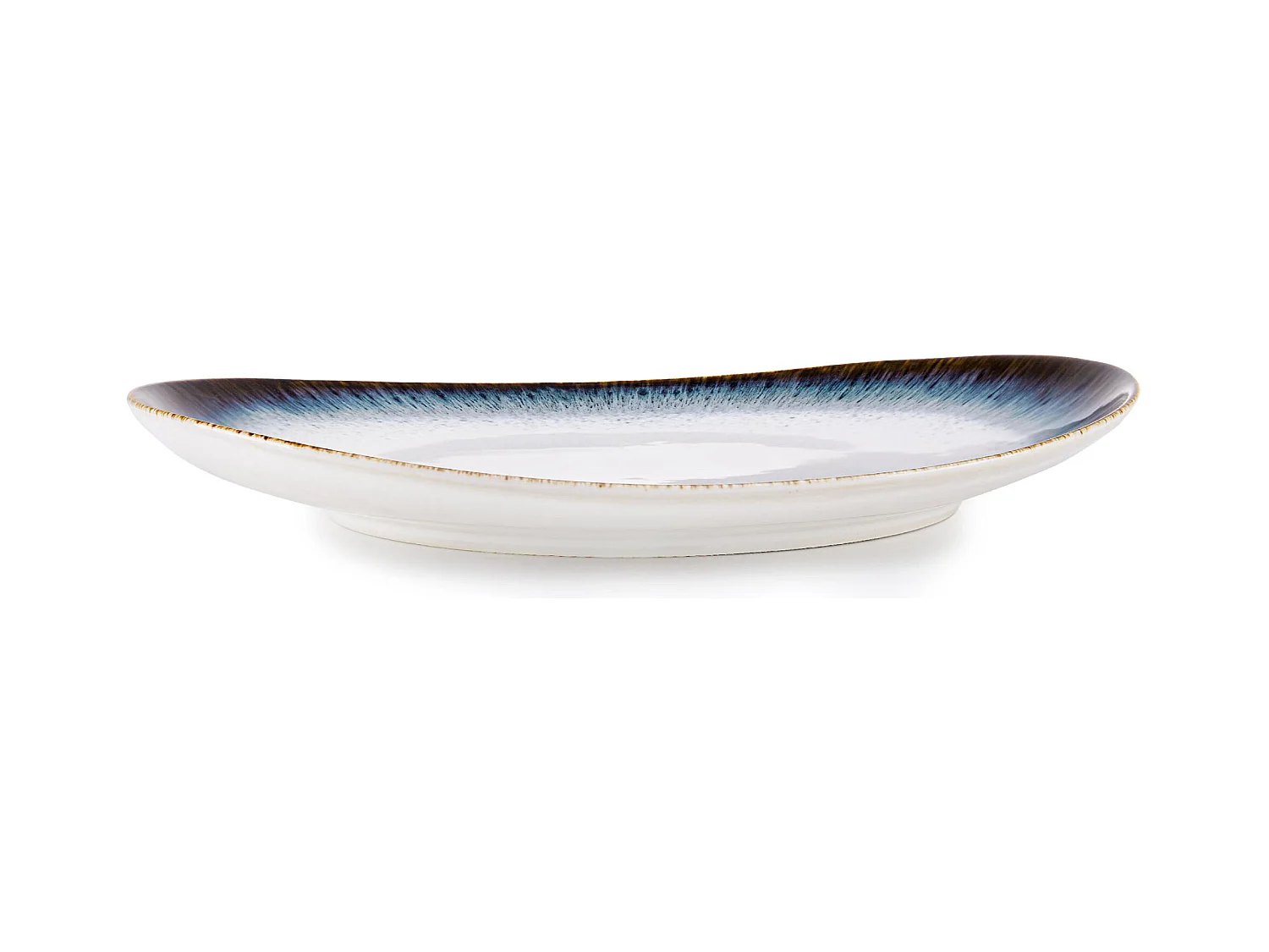 Frühstücksteller 6-tlg - weiß / marineblau / braun - TIME DIM
