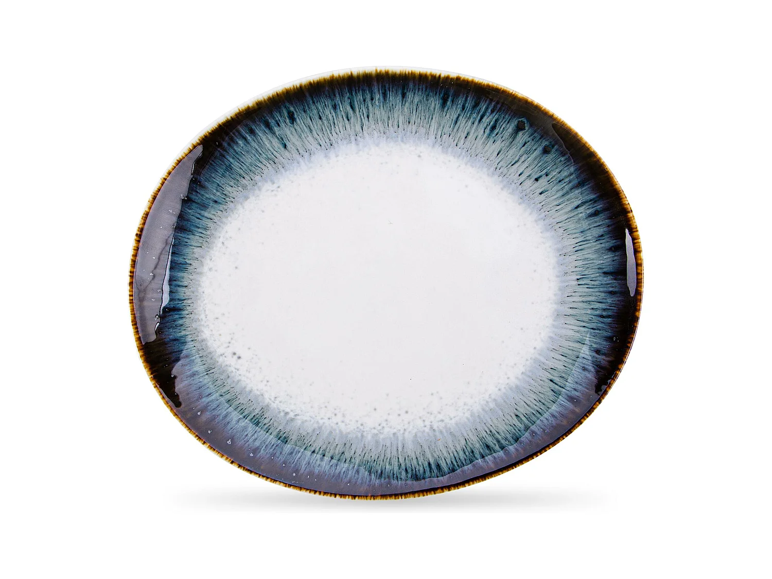 Frühstücksteller 6-tlg - weiß / marineblau / braun - TIME DIM