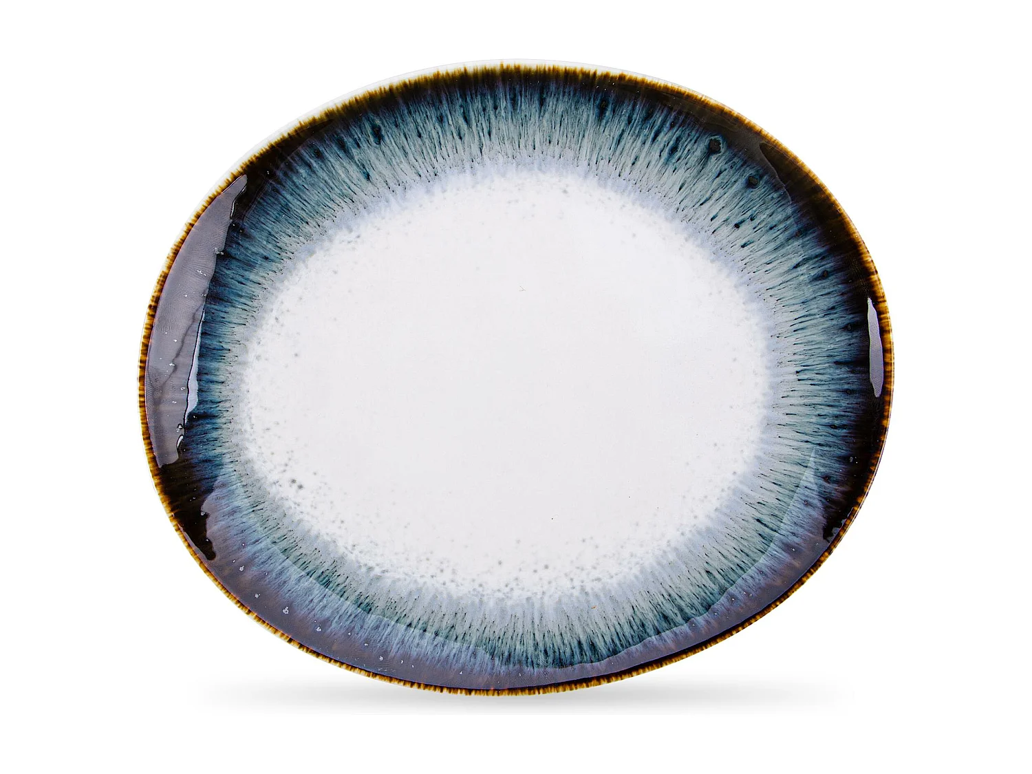 Frühstücksteller 6-tlg - weiß / marineblau / braun - TIME DIM