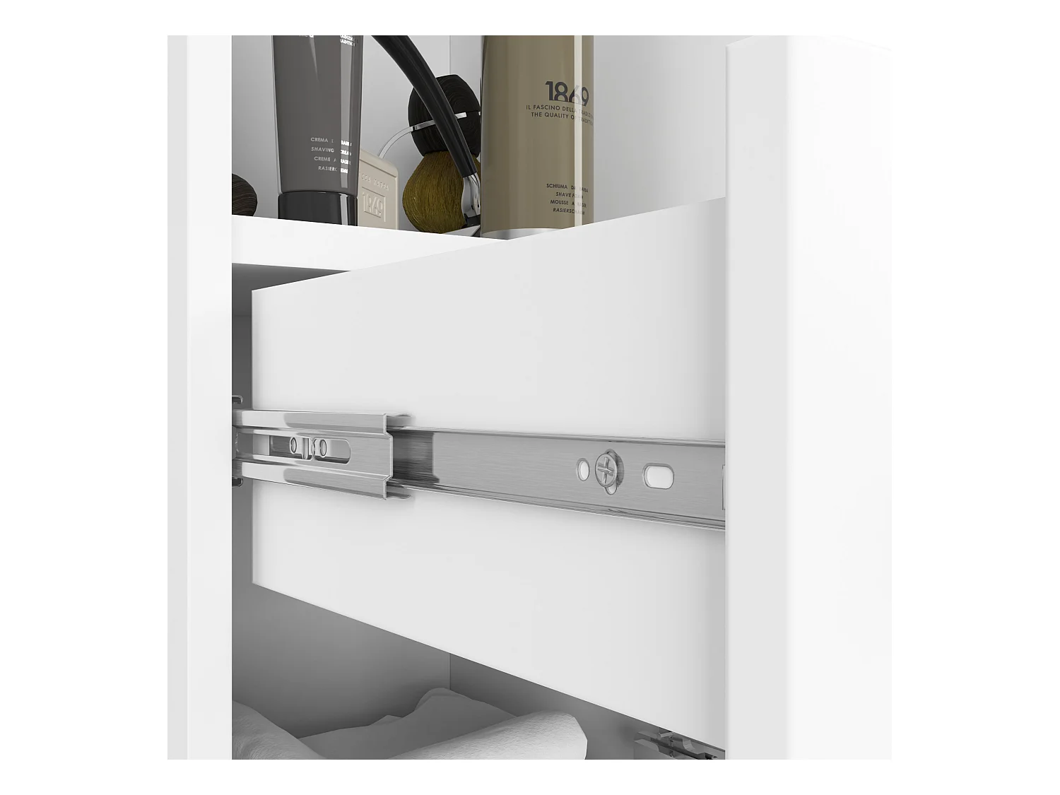 Colonna da bagno AKORD FIN Bianca 30 cm 2 ante 1 cassetto 30x30x140 cm