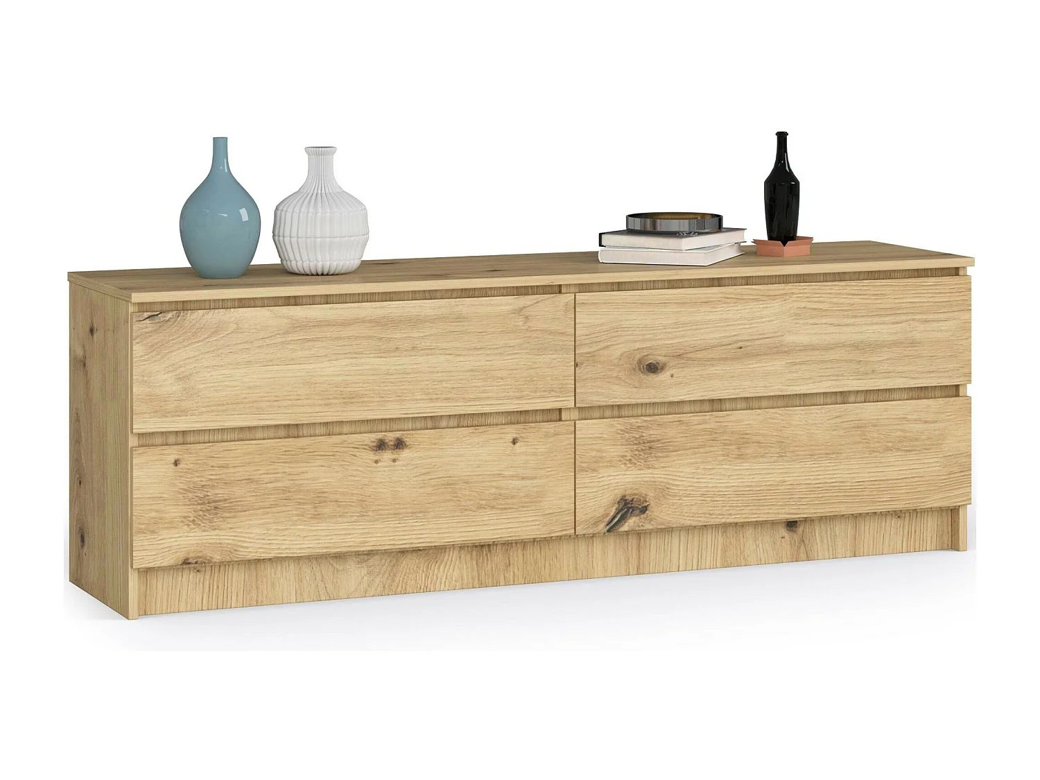 Kommode AKORD K160 Eiche Artisan 160 cm 4 Schubladen B160 x H55 x T40 cm