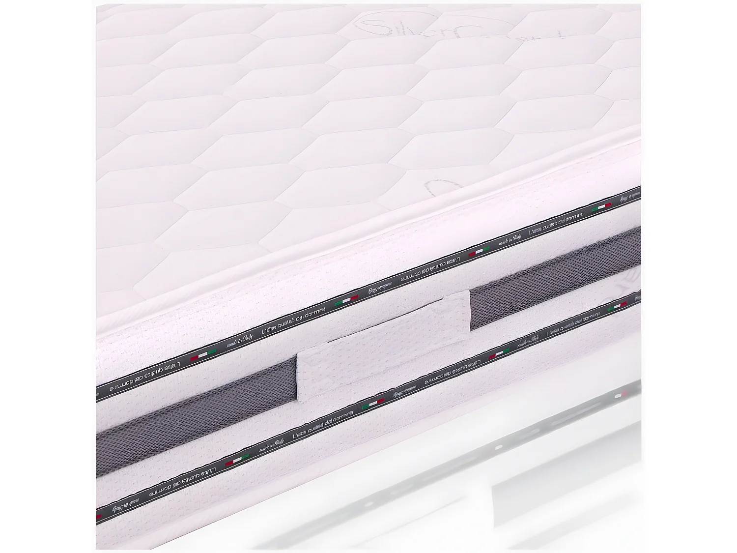 Materasso Singolo 80x190 alto 22 cm - Memory Foam, Rivestimento Silver, Ergonomico | Sommo