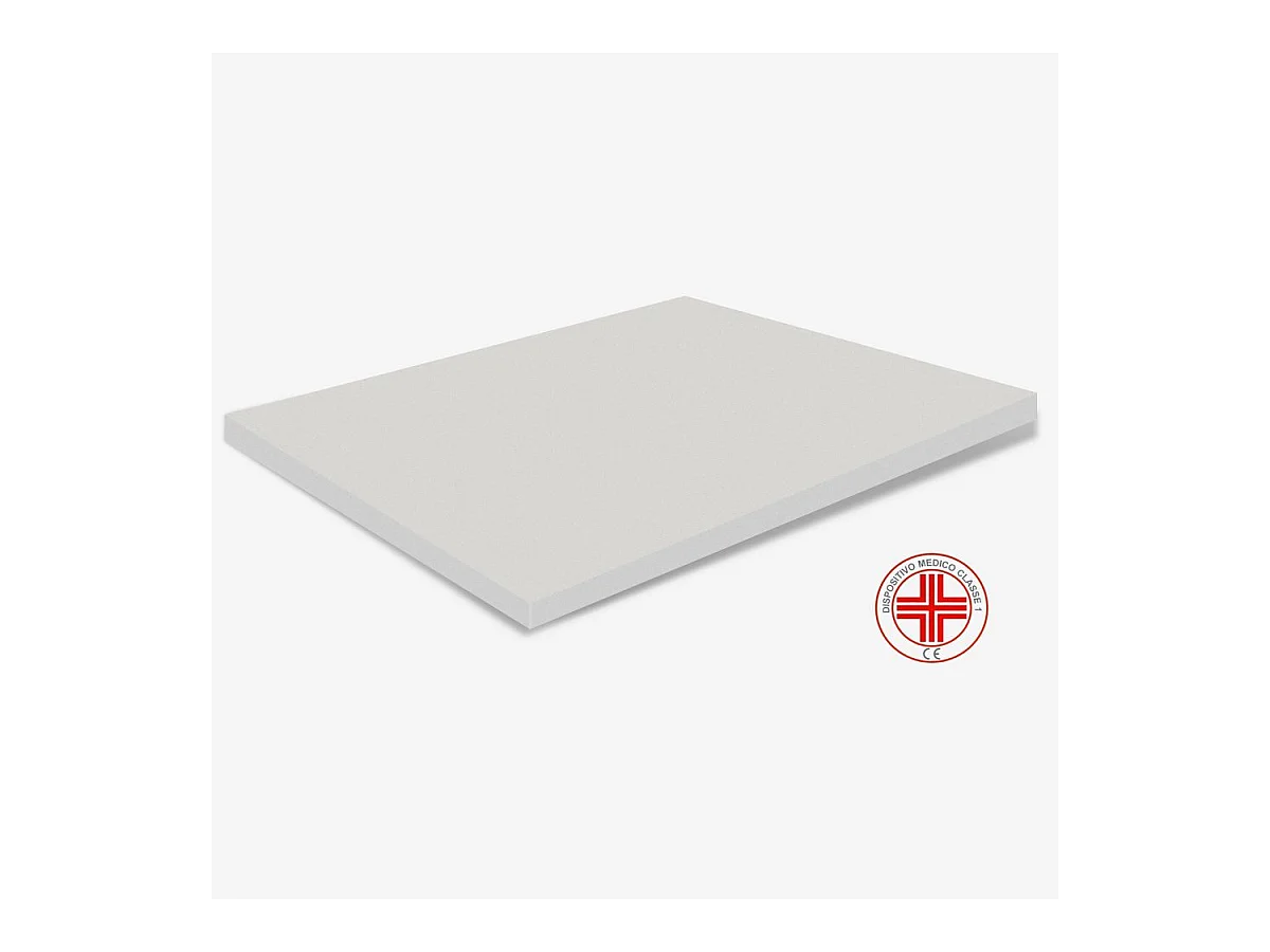 Topper 80x200 aus Memory Foam - Höhe 3 cm, Abziehbar, Bezug Aloe Vera | Matratzenauflage H3