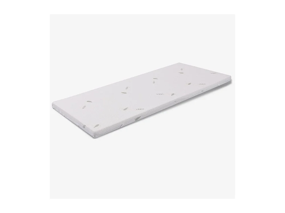 Topper aus Memory Foam 80x190 - 10 cm hoch, abziehbar, Gewebe Aloe Vera| Matratzenauflage H10