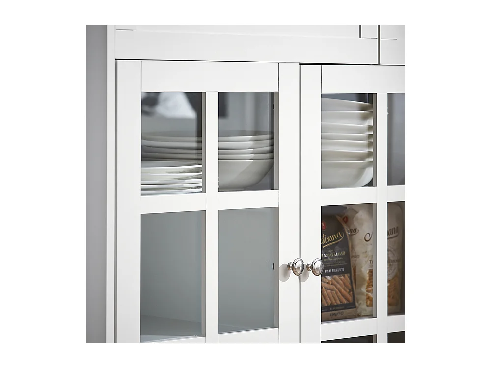 Kredens ze szklanymi drzwiami i szufladami FSB77-W