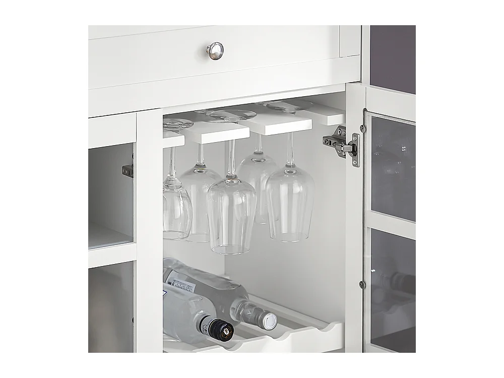 Kredens ze szklanymi drzwiami i szufladami FSB77-W