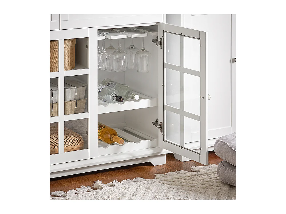 Kredens ze szklanymi drzwiami i szufladami FSB77-W