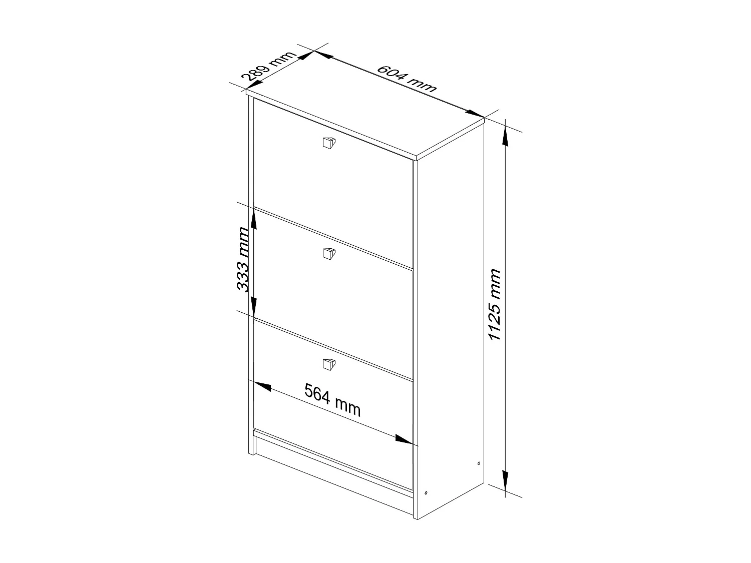 Szafka na buty AKORD Dąb Sonoma 60 cm 3 drzwi kolor Biały mat 3 półki 60x28,5x113 cm