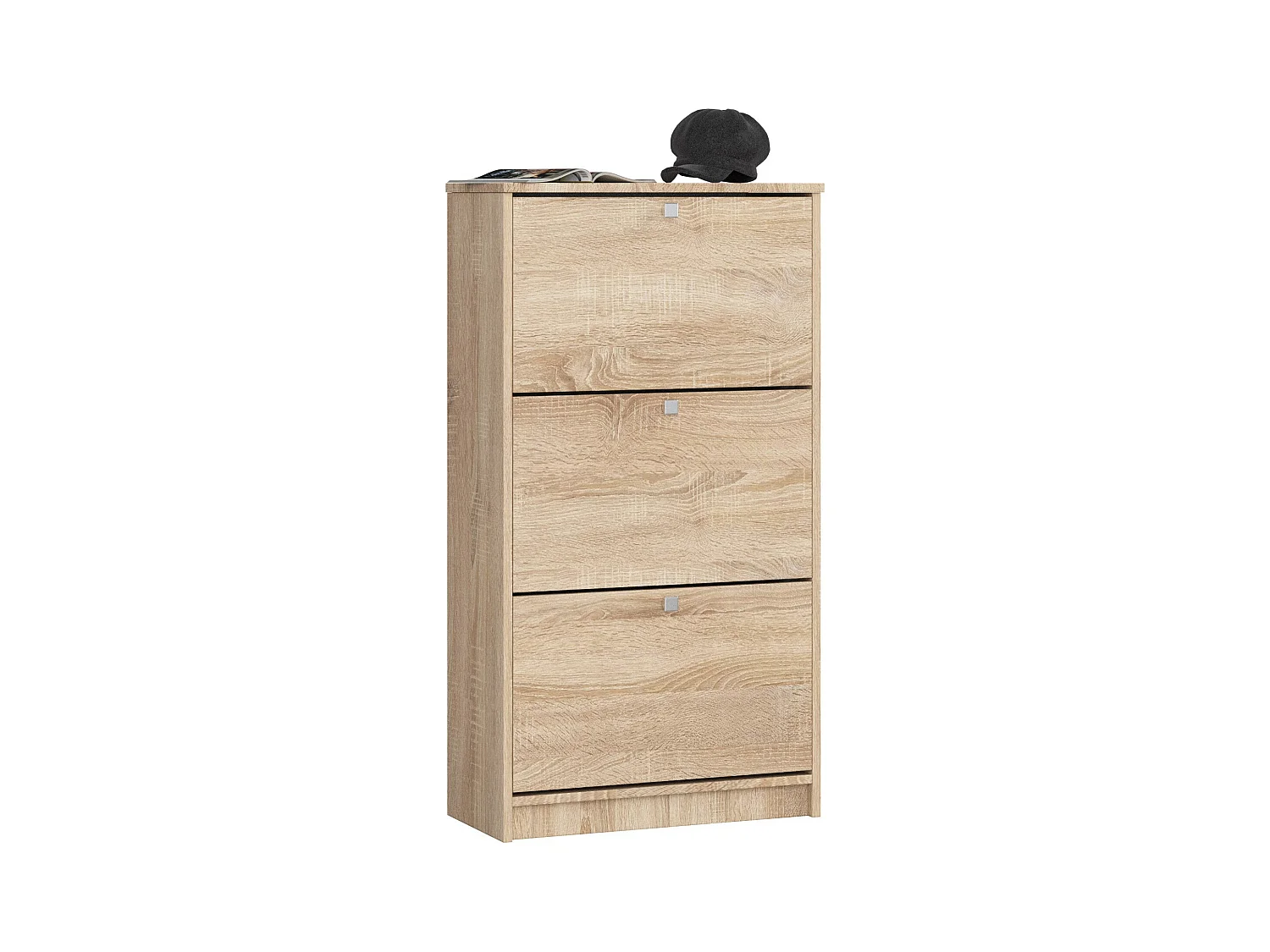 Meuble à chaussures AKORD Chêne Sonoma 60 cm 3 portes façade Chêne Sonoma 3 étagères 60x28,5x113 cm