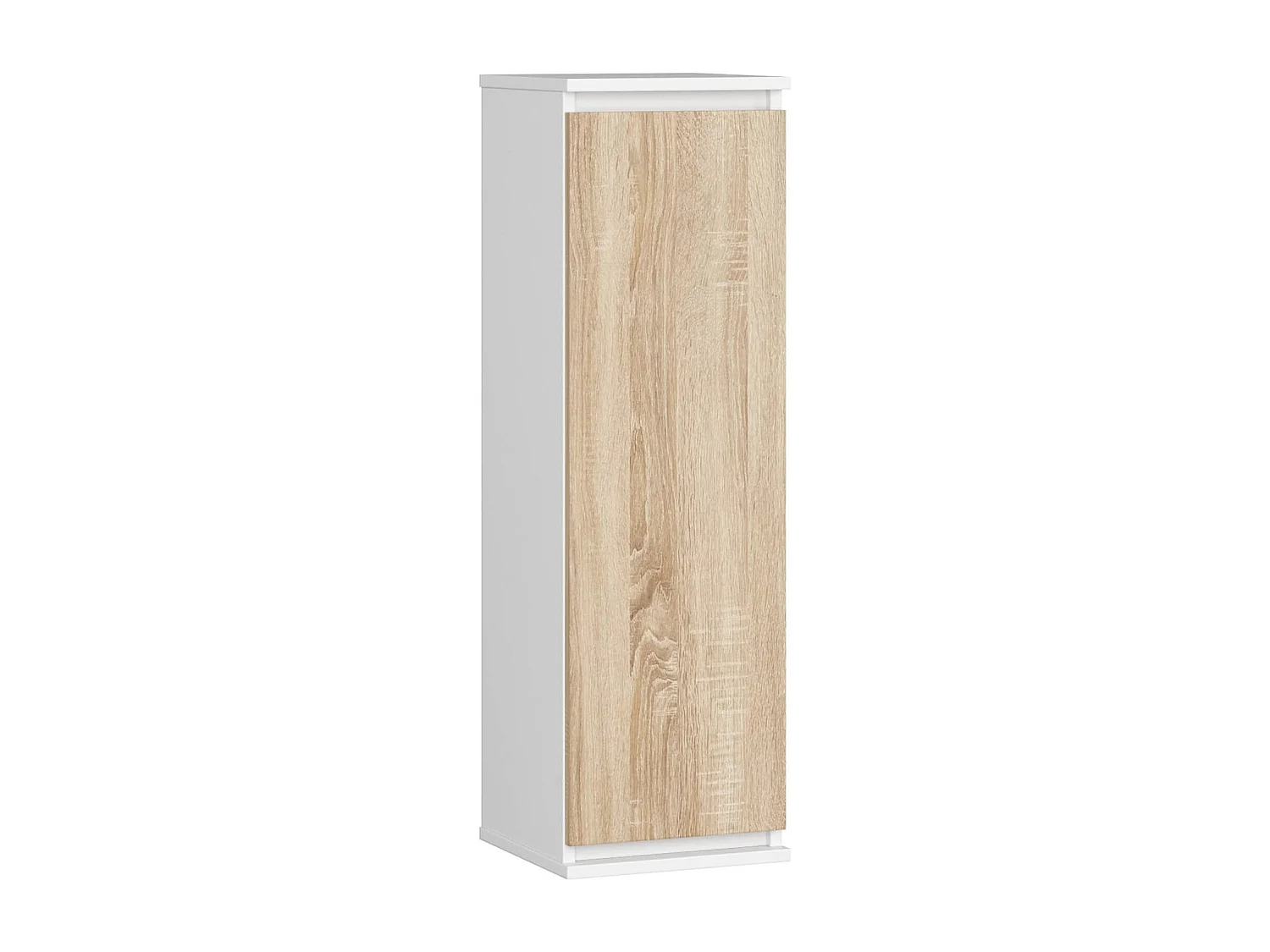 Armoire murale AKORD W30 Blanche 30 cm 1 porte façade Chêne Sonoma 3 étagères 30x30x99 cm