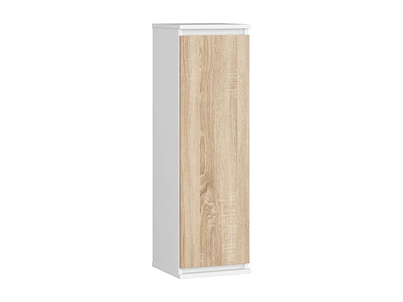 Armoire murale AKORD W30 Blanche 30 cm 1 porte façade Chêne Sonoma 3 étagères 30x30x99 cm