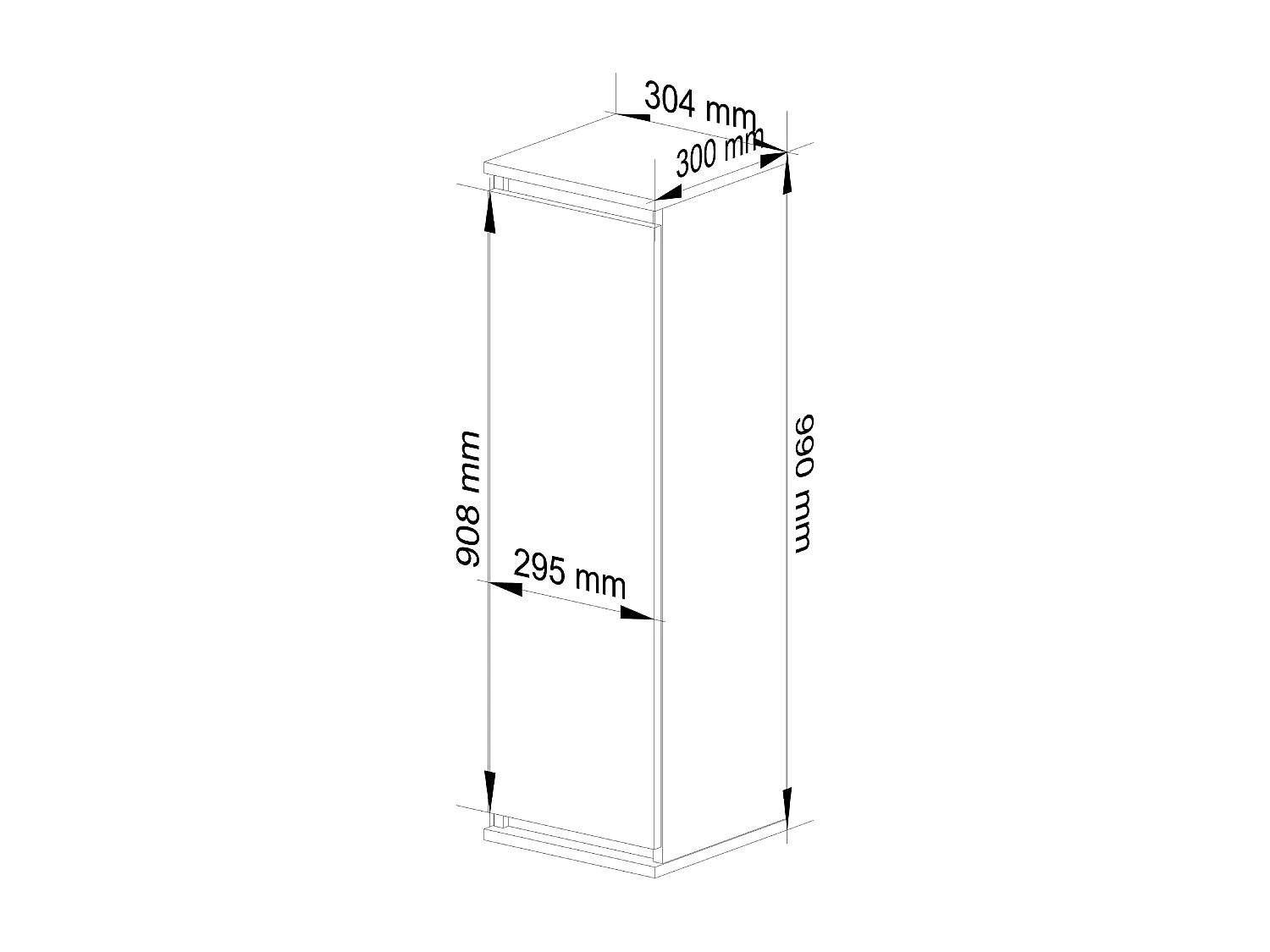 Hangende Vitrinekast - Wit en Sonoma Eiken - 1 Deurs Mat Front - 30x99x30cm