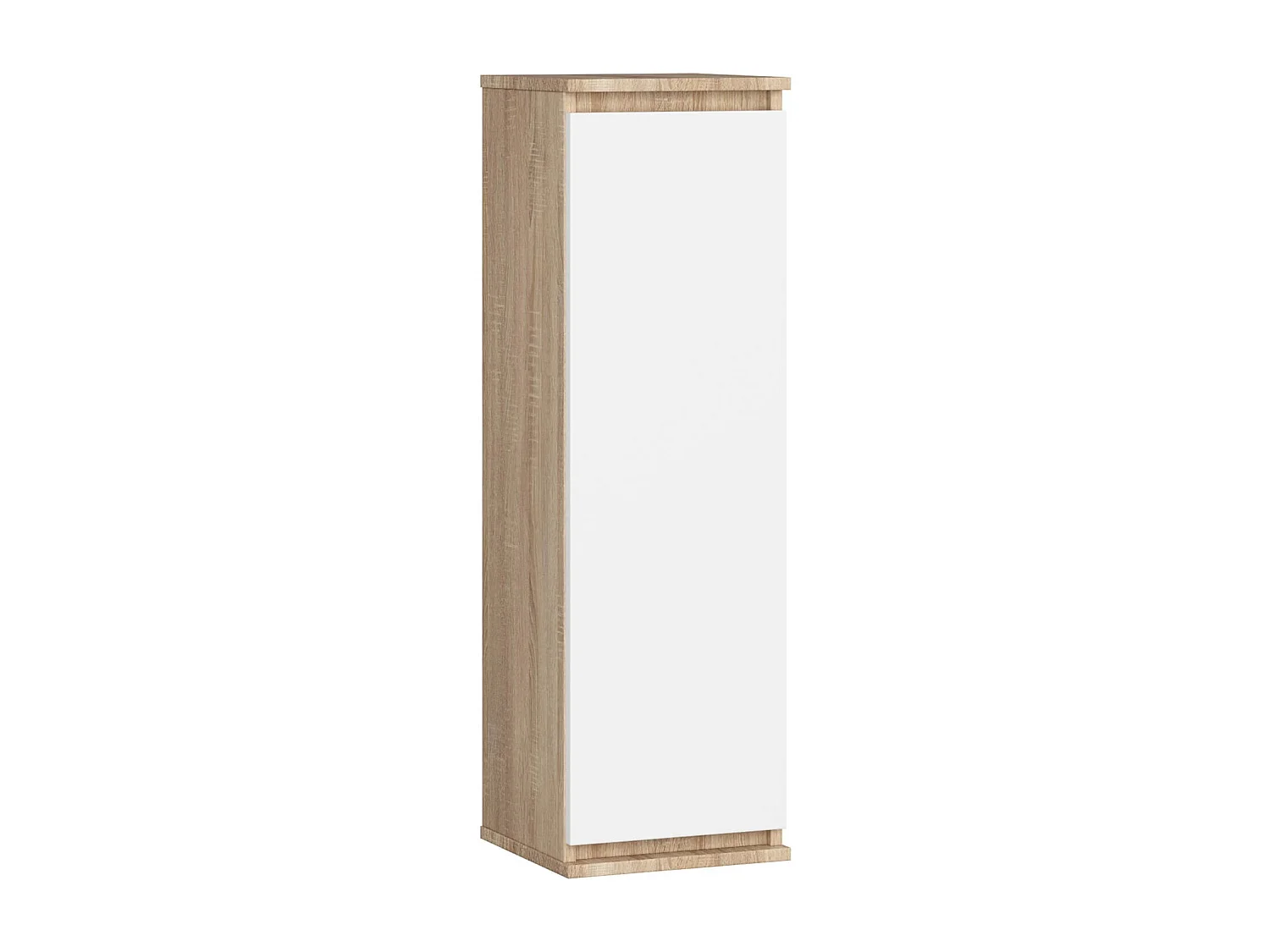 Armoire murale AKORD W30 Chêne Sonoma 30 cm 1 porte façade Blanche 3 étagères 30x30x99 cm
