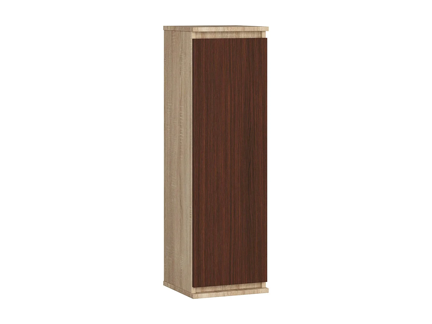 Hangende Vitrinekast W30 - Dons Sonoma/Wenge - 1 Deur, 3 Planken, Zelfmontage - 30x99x30 cm