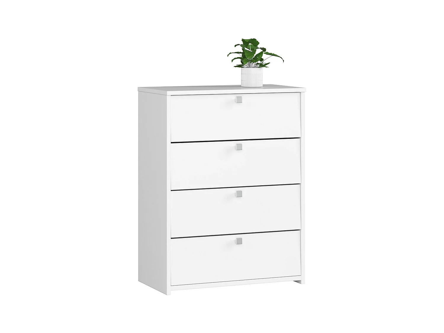 Szafka na buty AKORD RUBIN Biała 66 cm 4 drzwi kolor Biały mat 4 półki 66x36x85 cm