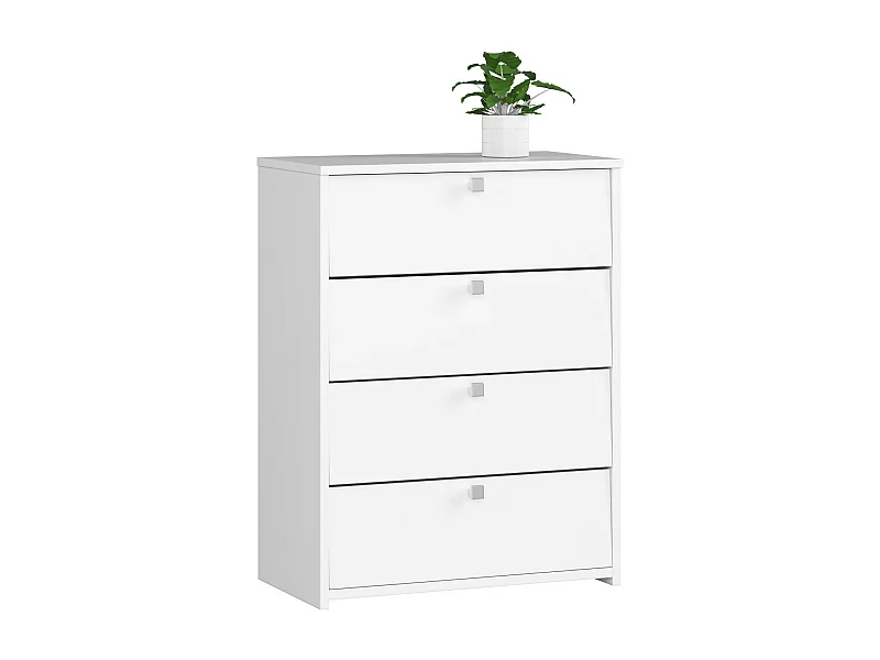 Meuble à chaussures AKORD RUBIN Blanc 66 cm 4 portes façade Blanche 4 étagères 66x36x85 cm