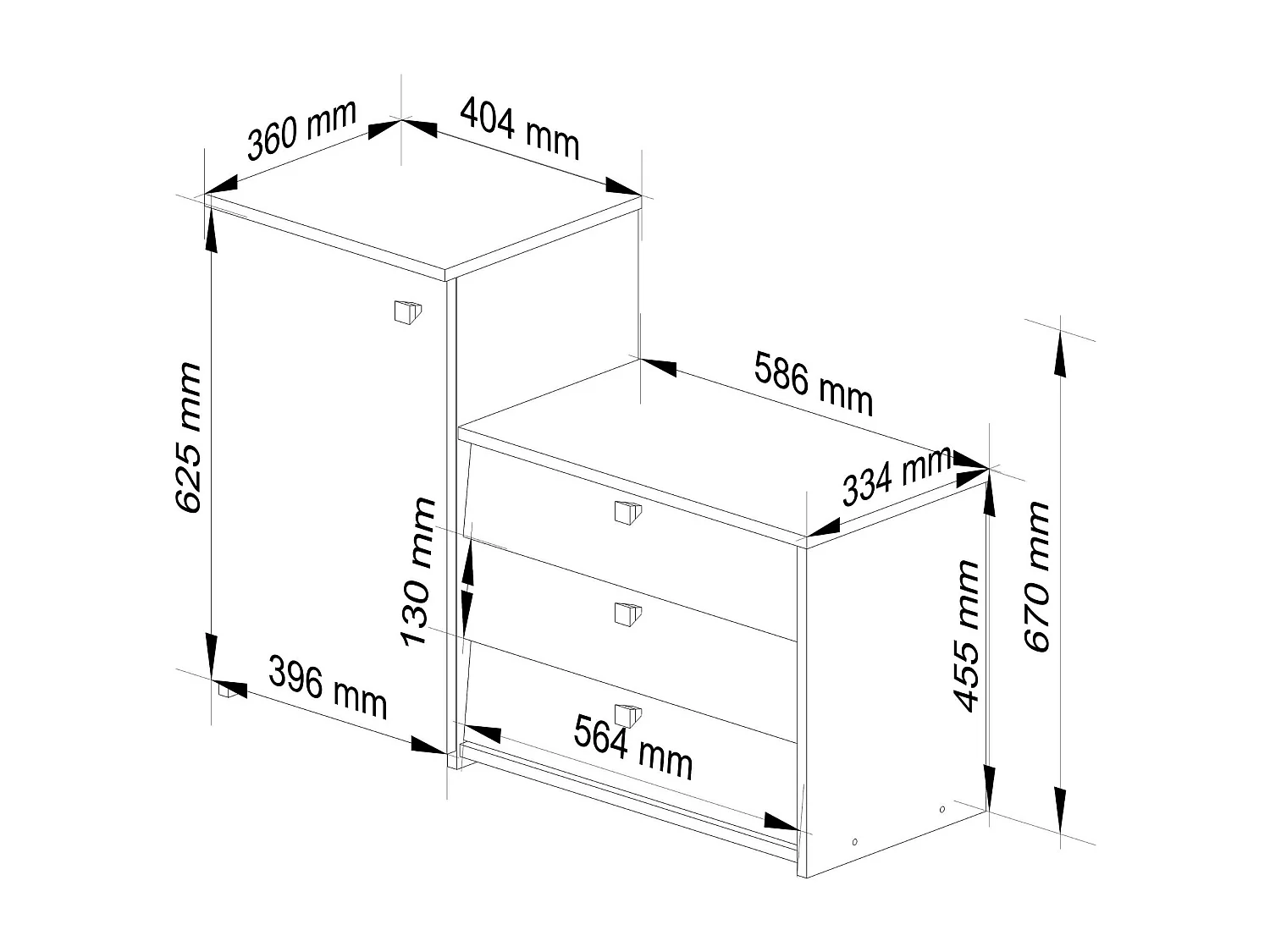 2-in-1 Garderobenkommode und Schuhschrank AKORD S16 in der Farbe Sonoma-Eiche mit 4 Schuhkipper B98,4 x H68 x T33 cm Gewicht 24,9 kg