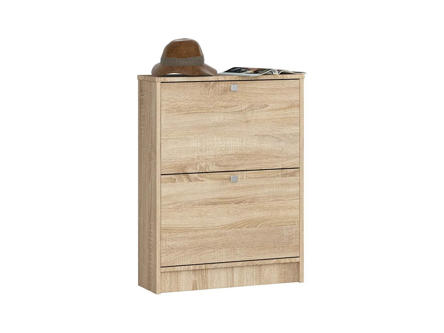 Meuble à chaussures AKORD Chêne Sonoma 60 cm 2 portes façade Chêne Sonoma 2 étagères 60x20x80 cm