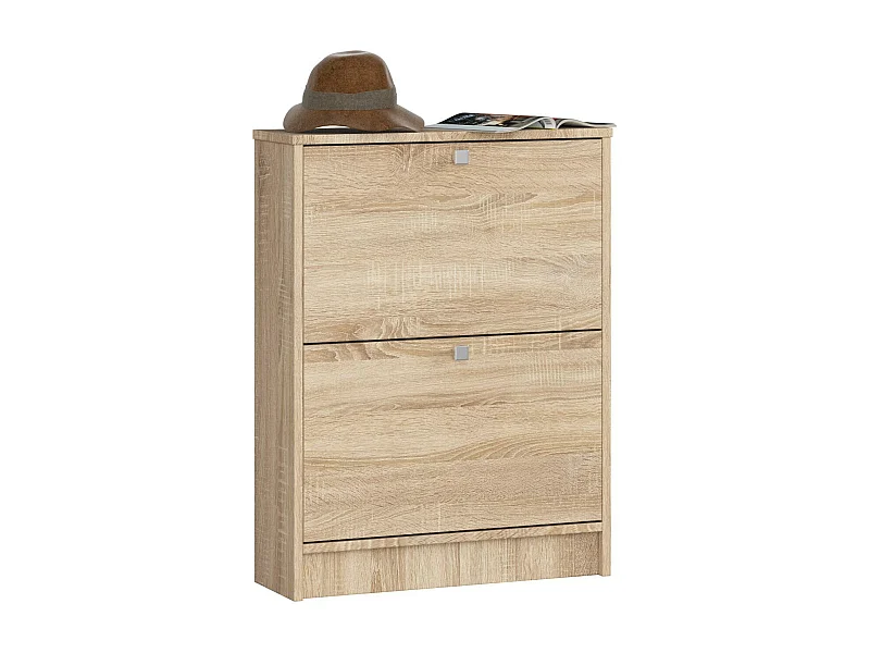 Meuble à chaussures AKORD Chêne Sonoma 60 cm 2 portes façade Chêne Sonoma 2 étagères 60x20x80 cm