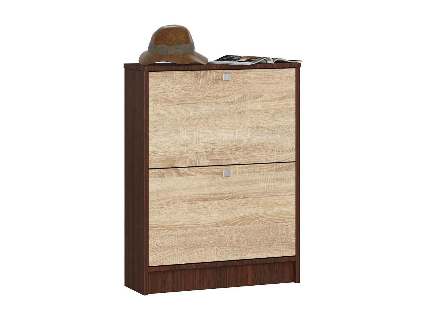 Szafka na buty AKORD Wenge 60 cm 2 drzwi kolor Dąb Sonoma mat 2 półki 60x20x80 cm