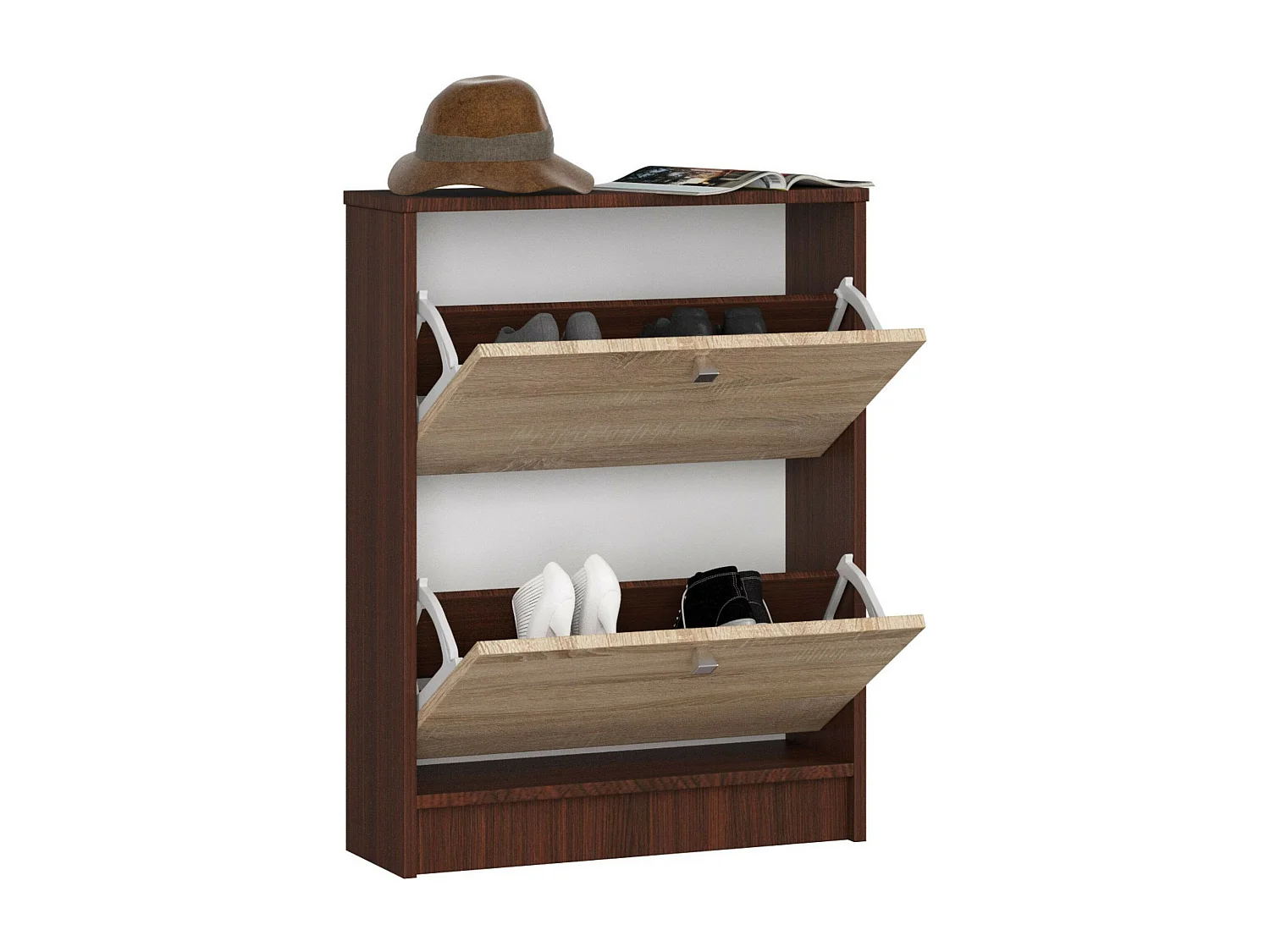 Szafka na buty AKORD Wenge 60 cm 2 drzwi kolor Dąb Sonoma mat 2 półki 60x20x80 cm