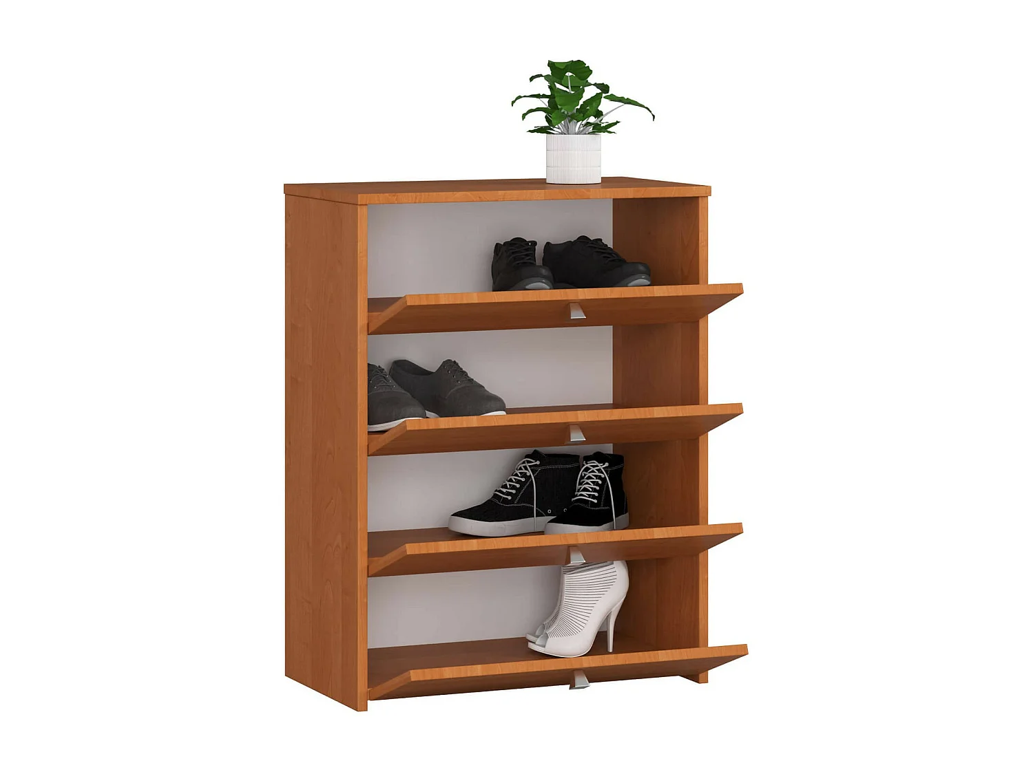 Schuhschrank AKORD RUBIN in der Farbe Erle mit 4 Schuhkipper B66 x H85 x T36 cm Gewicht 22,2 kg