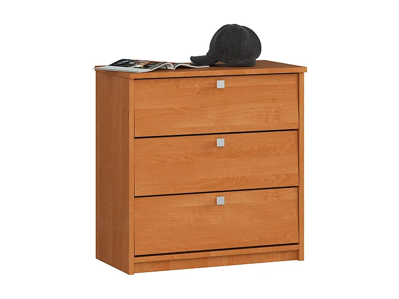 Schuhschrank AKORD MINI in der Farbe Erle mit 3 Schuhkipper B60 x H62 x T31 cm Gewicht 16 kg