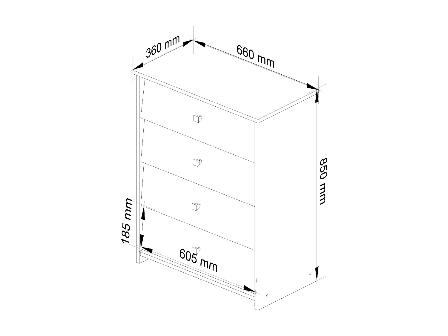 Rubin Schoenkast 66 cm - 4 Uitslaande Deuren - Sonoma Eiken Design