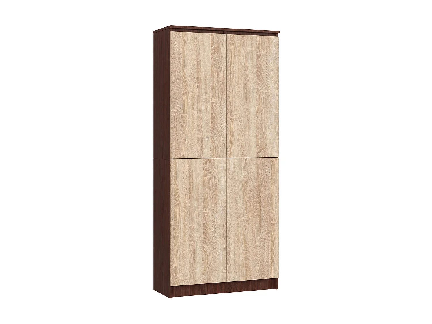 Regał AKORD R80 Wenge 80 cm 2 drzwi kolor Dąb Sonoma mat 8 półek 80x35x180 cm