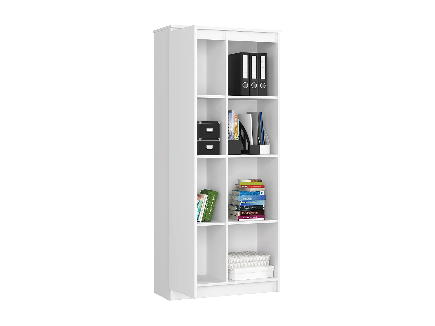 Regał AKORD R80 Biały 80 cm 1 drzwi kolor Biały mat 8 półek 80x35x180 cm